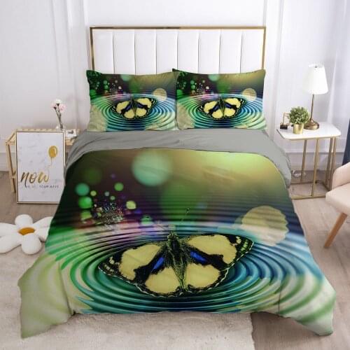Butterfly Duvet Cover 2/3pcs Bedding Set Bed Cover Home Textile Bedclothes Soft 150 Bed Set Queen/King Size for Kids Woman Girls