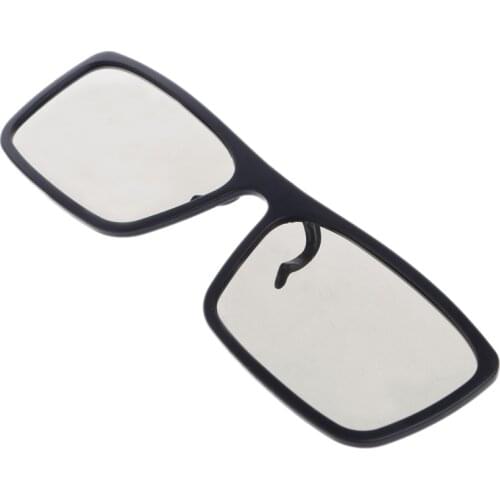 Clip-On Type Circular Passive Polarized 3D Glasses For TV Real 3D Cinema 0.22mm N84A