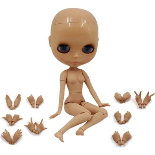 Blyth doll joint body tan skin without wig Suitable for transforming the wig and make up for her about 30cm girl boy doll