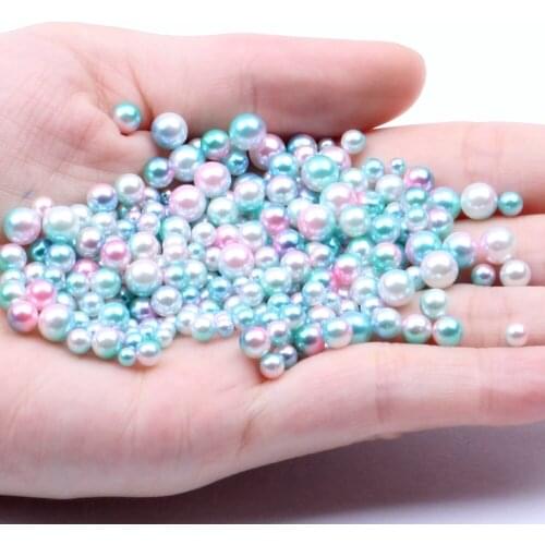 Small Pack 3mm 1000pcs RainBow Color No Hole Round Pearls Imitation Pearls Dresses DIY Jewelry Nail Art Decorations