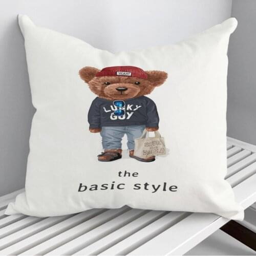 Bear Throw Pillows Cushion Cover On Sofa Home Decor 45*45cm 40*40cm Gift Pillowcase Cojines Dropshipping