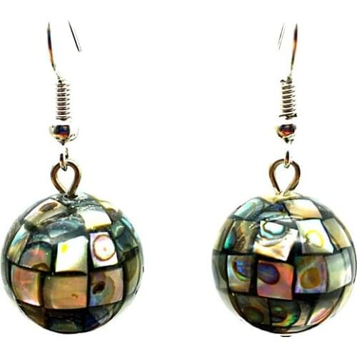 Cute girl 16 x16mm Circular Natural Abalone Shell Earrings Party Jewelry Earrings With Free Shipping E-079