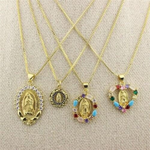 16inch 10str/lot Fashion cz necklace,delicate cubic zircon religion charm pendant accessories,handmade diy necklace jewelry