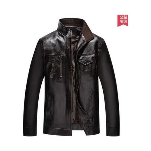 Spring and autumn casual PU jackets mens motorcycle leather jacket men jaqueta de couro masculino stand collar plus size black