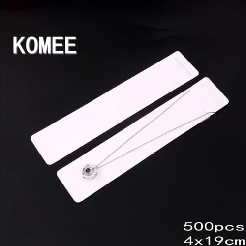 New Fashion 500pcs/lot White Paper Necklace 4x19cm Cards Fit Long Necklace Bracelet Display Paper Can Customized Logo And Size
