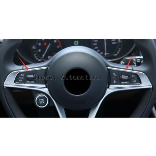 New For Alfa Romeo Giulia Stelvio 2017 ABS Chrome Steering Wheel Decoration Frame Cover Trim Set of 2pcs