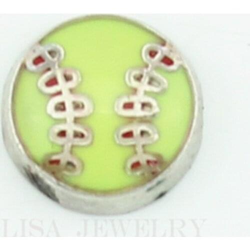 Wholesale softball floating charms living floating lockets 20pcs/lot