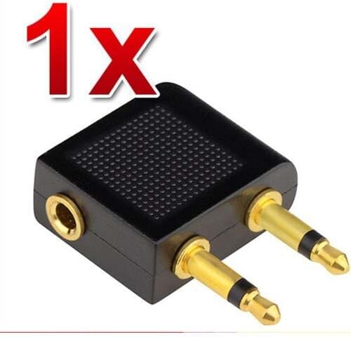 Airplane Airline Headphone adaptor for Audio Jack 2 Plug Air Plane Connector new