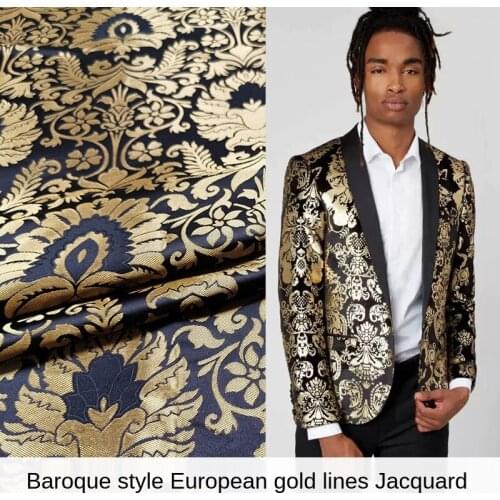 Baroque style luxury bronzing jacquard performance suit fabric, sewing fabric factory store is not out of stock