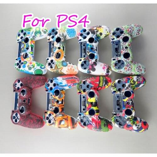 20PCS For PS4 Accessories Silicone Gel Guards sleeve Skin Grips Cover Case Caps For P laystation 4 PS4 Durable Camouflage