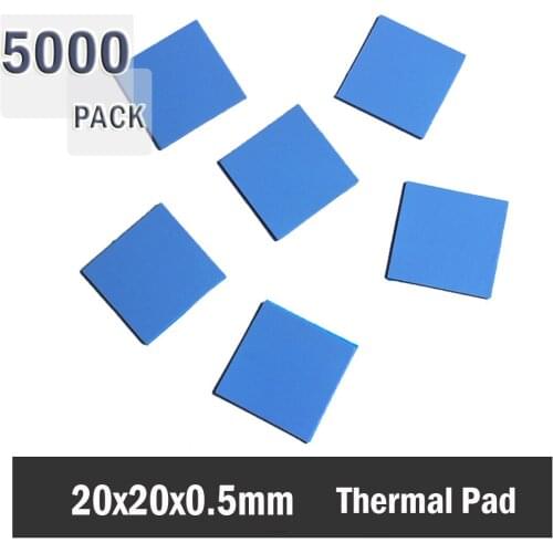 5000PCS Gdstime 20x20x0.5mm Laptop Computer Thermal Pad GPU CPU Heatsink Cooling Conductive Silicone Pad