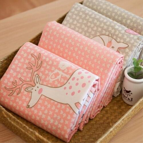 A Pieces Animal Knitted Cotton Fabric Vintage For Children Doll Craft Clothing Patchwork Meter Half 50*160cm Twill Printed Warp