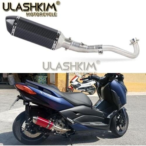 Slip On Install For Yamaha XMAX X-MAX 250 300 400 XMAX250 2017 2018 17-18 Middle Link Pipe Fit All 51mm Exhaust Muffler Q