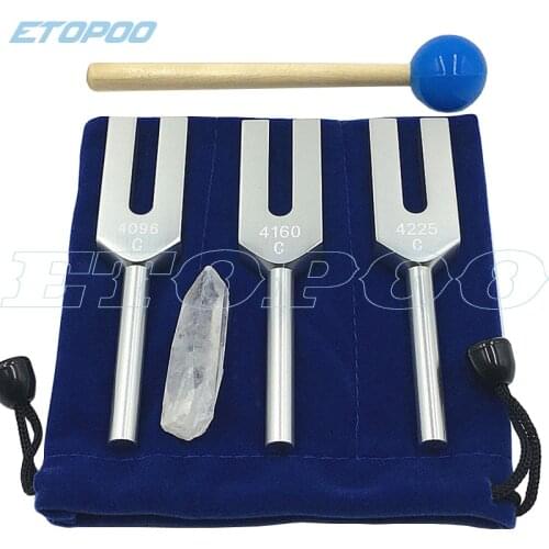 3pcs/set 4096Hz 4160Hz 4225Hz Aluminum alloy angel crystal tuning fork energy tuning fork