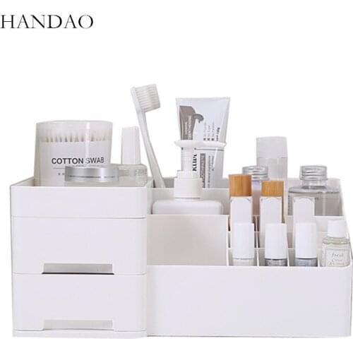 Cosmetic Storage Box Drawer Desktop Plastic Makeup Dressing Table Rack Home Organizer Storage Container Mobile Phone Sundries