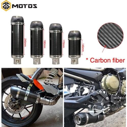 ZS MOTOS Universal Inlet 51mm Motorcycle Exhaust Muffler Carbon Fiber Motorbike Muffler Exhaust Escape End Pipe with DB Killer