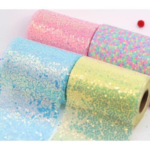 1 meter 12cm Sequin Gauze Trim Lace Fabric DIY Embroidery Ribbons for Garments Headdress Wedding Decor Sewing Handmade Supplies