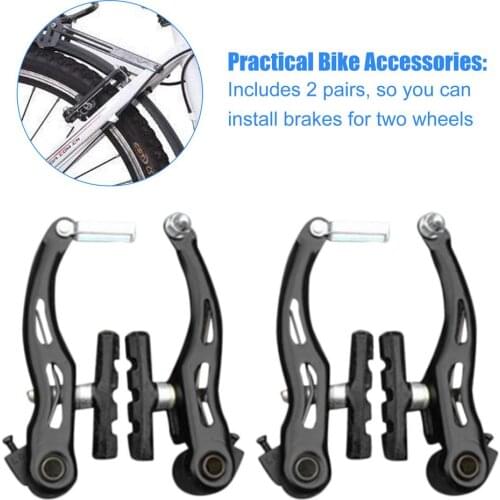 1 Pair Bike Brakes Mountain Bike V Brakes Calipers Brakes Set Replacement Fit For Most Bicycle, Road Bike, MTB, BMX