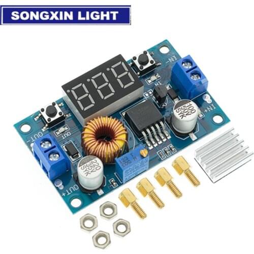 New XL4015 5A High power 75W DC-DC adjustable step-down module+LED Voltmeter Power supply module