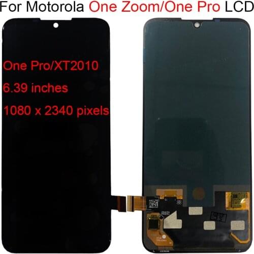 100% Original For Motorola Moto One Zoom XT2010 Xt12010-1 Lcd Touch Screen Display Digitizer Assembly 6.39" For Moto One Pro LCD