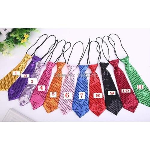 120pcs/lot candy color Glitter tie for dancing and holidays neck ties Performance Tie