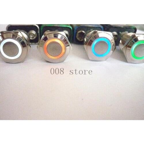 16MM metal access control button switch, ring belt LED lamp, self-locking car switch, refit button, 12V general purpose