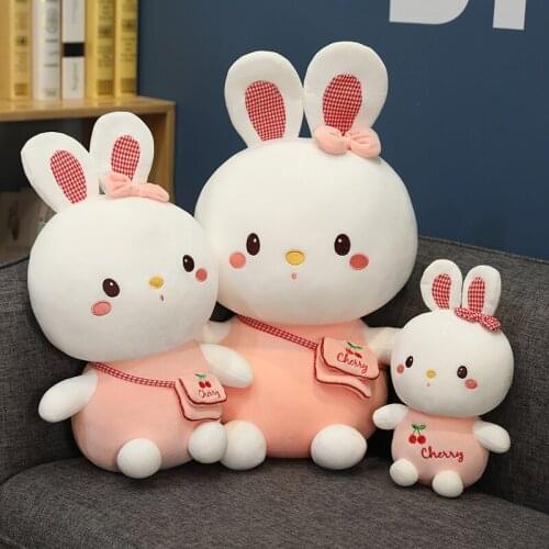 30/45/60CM Lovely Super Soft Rabbit Toys Stuffed White And Pink Rabbit Doll Sofa Plush Cushion Chirstmas Gifts For Girlfriends