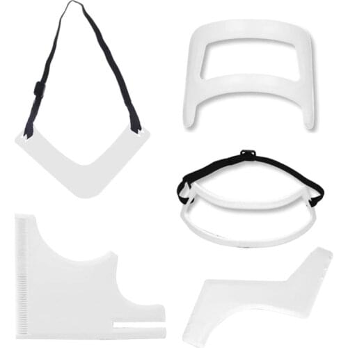 5pcs/set Mens Beard Combs Neck Hair Line Guide Shaping Styling Template Comb Trim Beards Salon Home Use