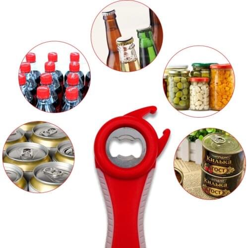 5 in 1 Multi function multi-function Stainless Steel plastic Can jar bottle open can Opener Beer Good Kitchen Tool tools