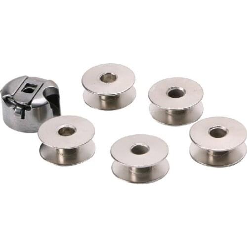 6Pcs 5 Bobbin + 1 Bobbin Case Set Industrial Sewing Machine W210