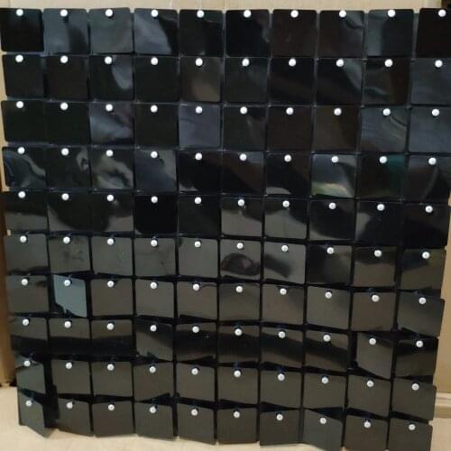 60pcs 30*30cm Background Boards with PET Square Black Sequins For Wedding Backdrops Stage Decorative Panels Sequins Wall