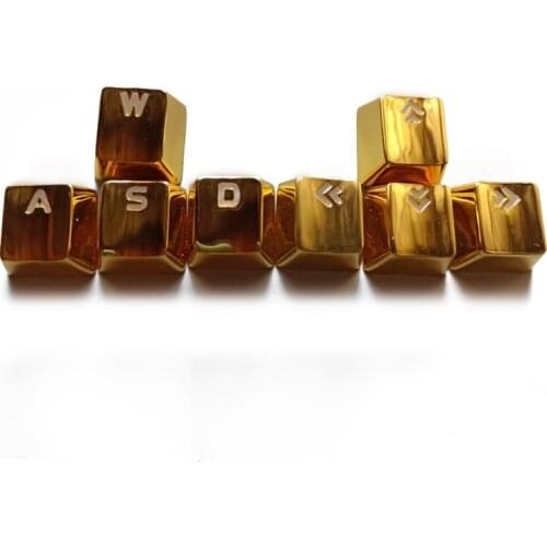 8pcs Metal Keycaps WASD ARROW Zinc Alloy KeyCap Backlit Key Cap For Cherry MX Switch Mechanical Keyboard OEM Profile