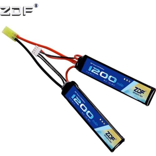 ZDF Lipo 2S 3S Battery 7.4V 11.1V 1200mAh 25C W Mini Tamiya MAX 60 Airsoft Gun Model For Air Pistol Remote Control Toys BB Gun