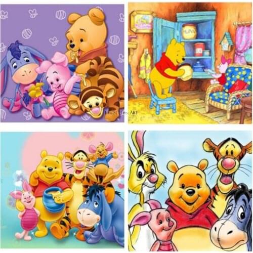 Full Square/round Diamond 5D DIY Disney Diamond Painting "Winnie The Pooh Family" Embroidery Cross Stitch Kits Mosaic Decor