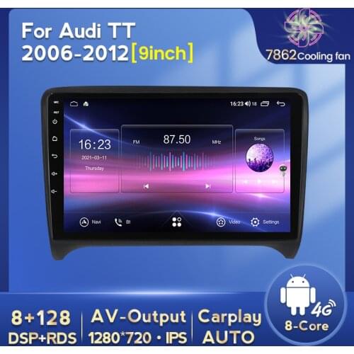 8 core 4G LTE android10.0 4G+64G Car dvd radio multimedia Player for Audi TT MK2 8J Built-in carplay DSP IPS bluetooth FM