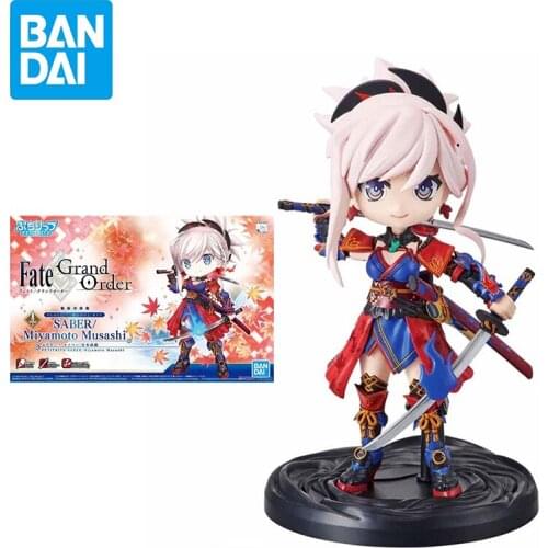 Bandai Assembled Model Petitrits Fate/Grand Order Saber/Miyamoto Musashi Action Figure Anime Model Doll Decoration Toy Gift