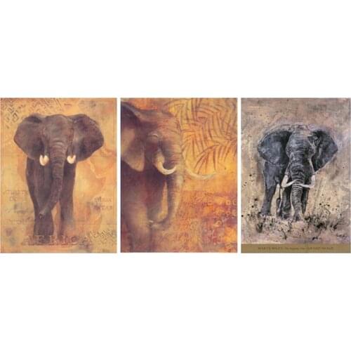 Free shipping animal poster elephant canvas prints oil painting on canvas wall art decoration wallpaper picture