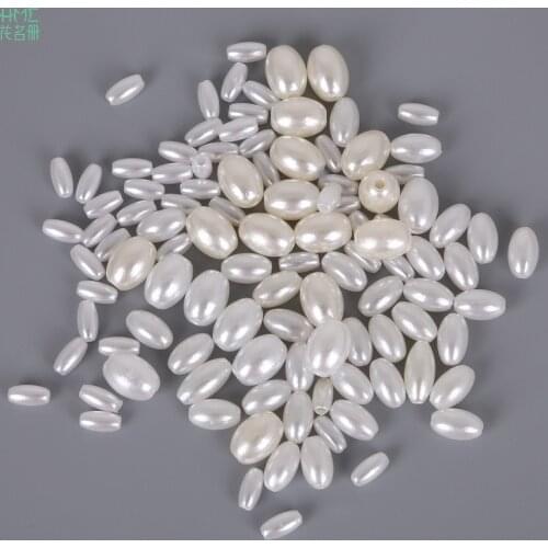 50-200pcs Hole 1.8mm 3size Oval Rise Shape Plastic ABS Pearl Loose Spacer DIY Beads for Jewelry Findings Making