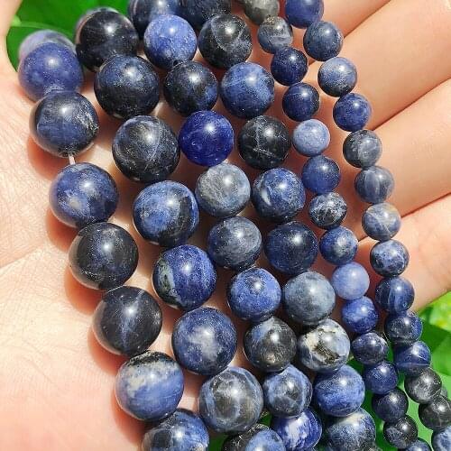 2/3/4/6/8/10/12mm Natural Stone Old Blue Sodalite Jaspers Beads Jewelry Round Loose Beads for Jewelry Making Accessories