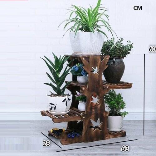Indoor For Plantenrekken Wood Soporte Plantas Interior Dekoration Balcony Stojak Na Kwiaty Outdoor Flower Stand Plant Shelf