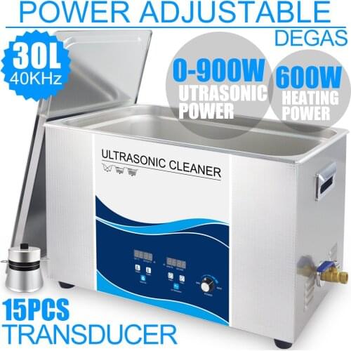 30L Ultrasonic Cleaner Industrial 0-900W Power Adjustable Degas Stainless Ultrasound Bath Electronic Board PCB Engine Gear Lab