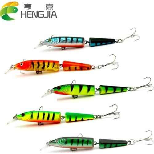 Hengjia plastic hard jointed minnow fishing lures swimbaits wobblers crankbaits pesca fishing tackles 10.5cm 9.6g 4#hooks