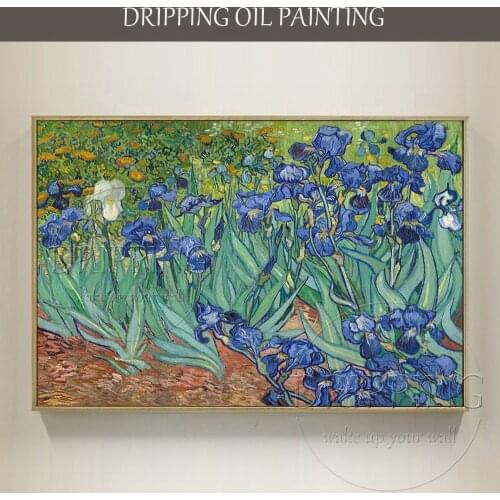 Famous Artwork Irises Vincent Van Gogh Oil Painting Impressionist Irises Oil Painting Reproduction Van Gogh Irises Oil Painting