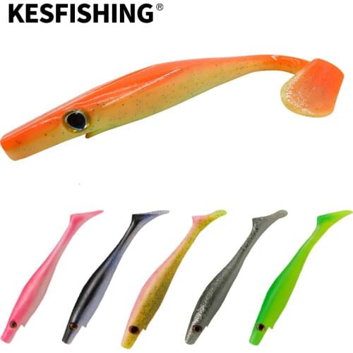 KESFISHING Fishing Lures Soft Hog Shad 100mm 125mm 150mm 200mm Soft Bait Jigging Lure Pesca 20cm Big Lures Sea Fishing Wobblers