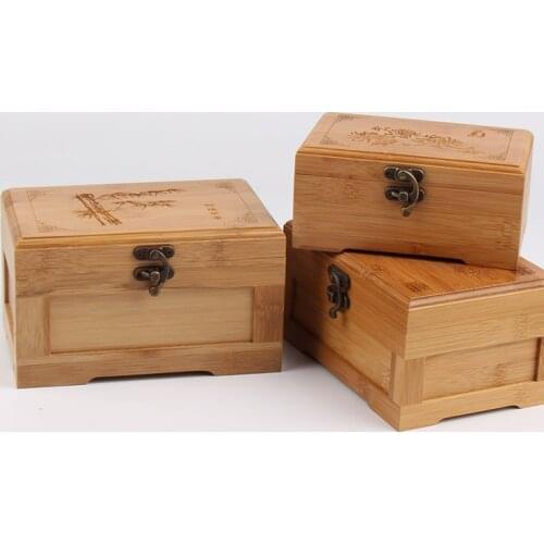 Pure solid Bamboo storage box storage box retro fashion vintage small wooden box testificate accessories birthday gift box