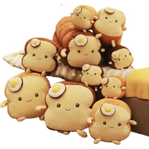 Poached egg toast bread plush toy home cushion sleeping long pillow birthday gift doll