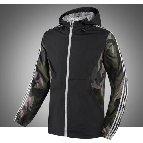Mens Hooded Jacket Men 2021 Spring New Patchwork Windbreaker Jackets Camouflage Coats Street Wear Casual Handsome Jacket For Men