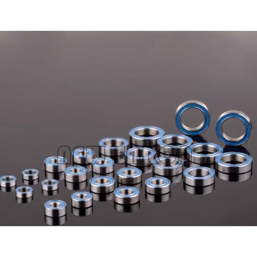 24Pcs Chrome Steel Blue Rubber Sealed Metric Ball Bearing Set KIT For RC Car Part Team Losi Racing Car TEN-SCTE