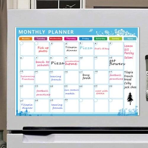 PET Fridge Sticker Message Sticker Magnetic Calendar Board Long Lasting Magnetci Home Decor Plastic Gift Refrigeratormagnet