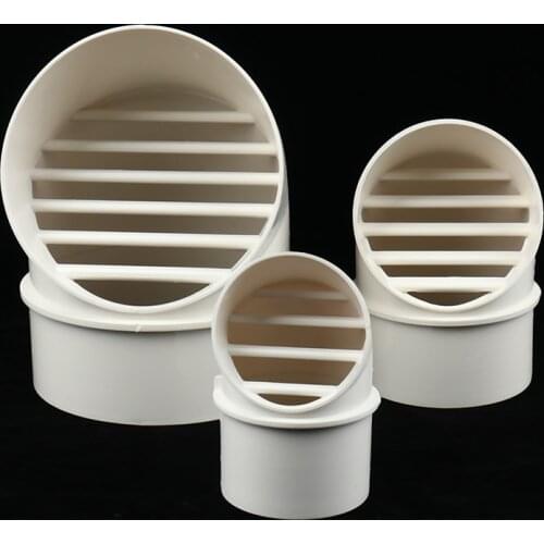 New PVC Ventilation Exhaust Grille Round Wall Ceiling Air Vent Grille Ducting Cover Outlet Heating Cooling Waterproof Vent Cap